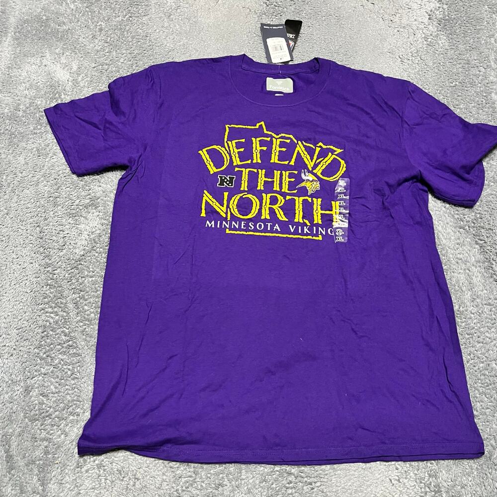 NFL Minnesota Vikings Fanatics Shirt Mens XL Purple Defend The North